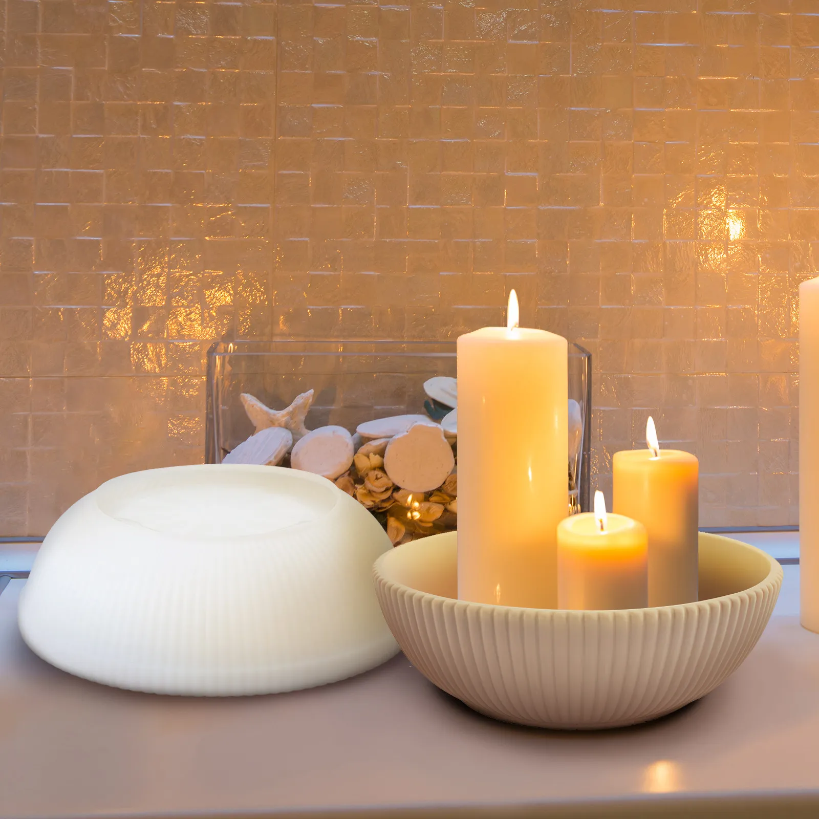 

Круглая силиконовая форма для эпоксидной смолы: для бетонных подставок, шкатулок для мелочей, кашпо для суккулентов, поделок из смолы