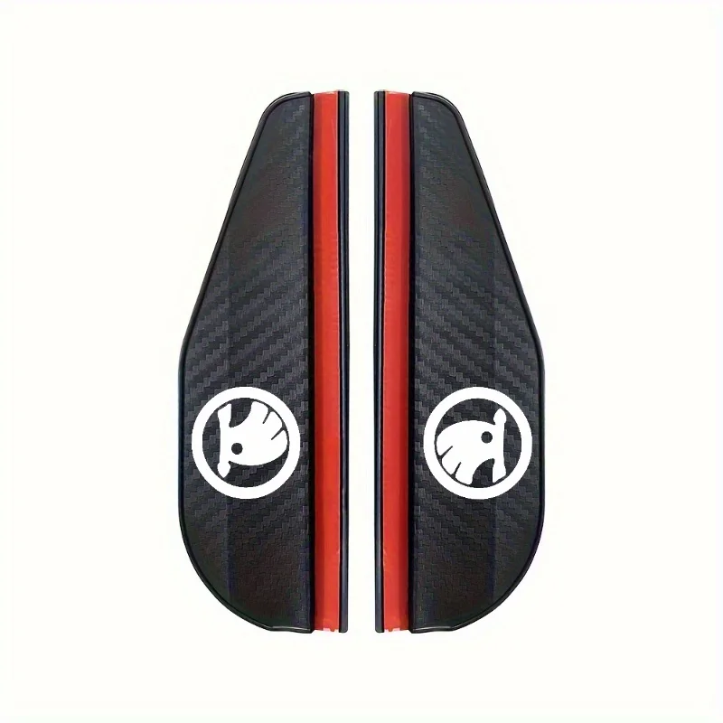 2pcs Thickened Carbon Fiber Texture Rearview Mirror Rain Cover for Skoda Octavia, Combi, Karoq, Kodiaq,