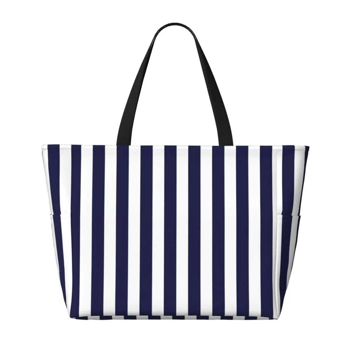 كبير أبيض وأسود كابانا شريط حقيبة حمل على الشاطئ حقيبة رياضة رياضة اليوغا واق من المطر كبير حمل حقيبة المرأة حقيبة سفر حقيبة اللياقة البدنية