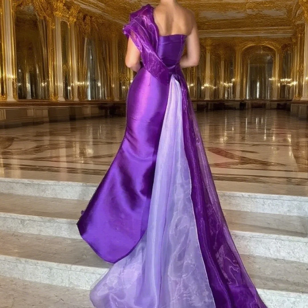 Elegantes Vintage-Abschlussballkleid mit süßen lila Blumen, Meerjungfrau, Perlenband, formelles Anlasskleid, individuell gestaltet