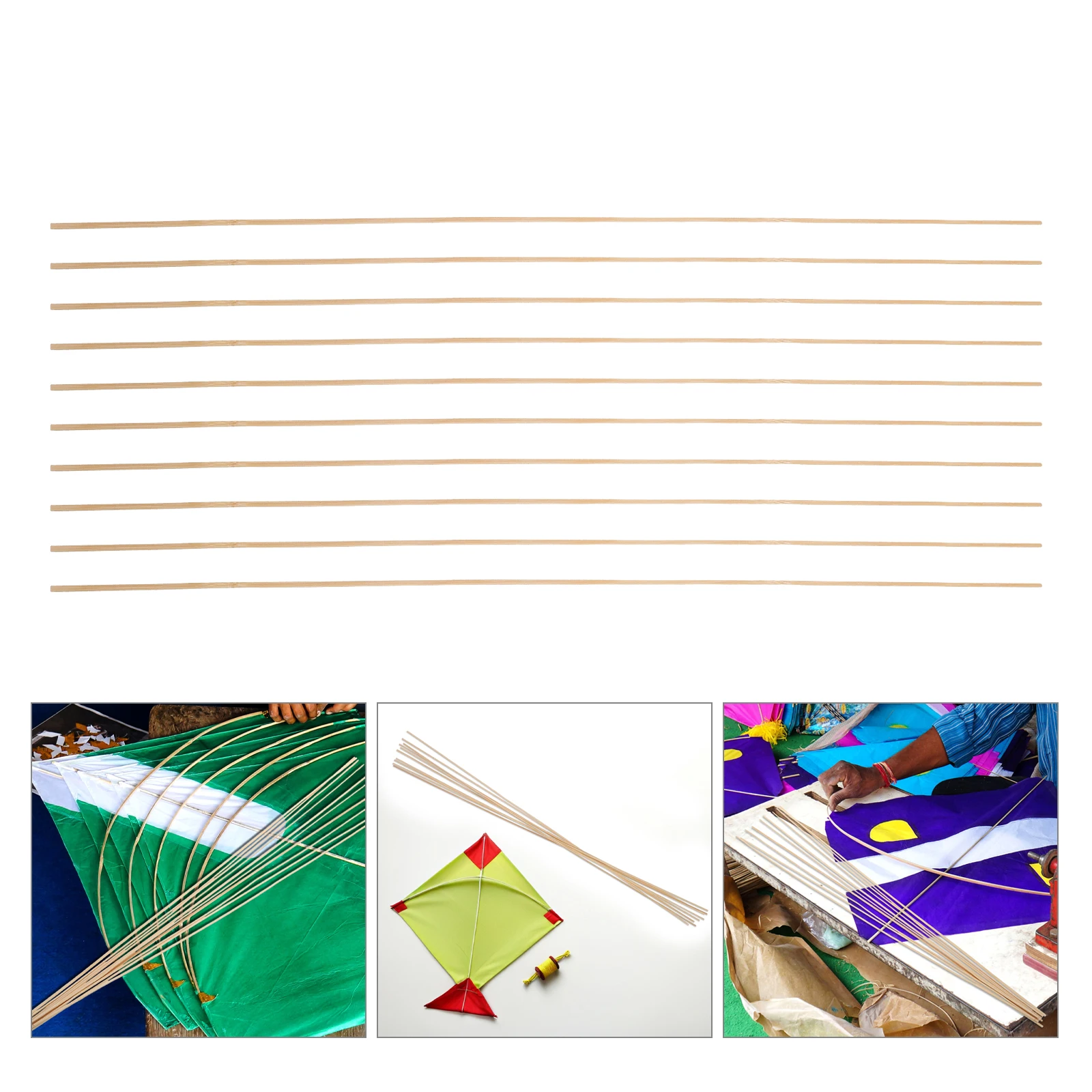

10pcs Bamboo Support Sticks Kids Diy Making Kit Flat Bamboo Strips Crafts Creative Outdoor Activity Child Friendly