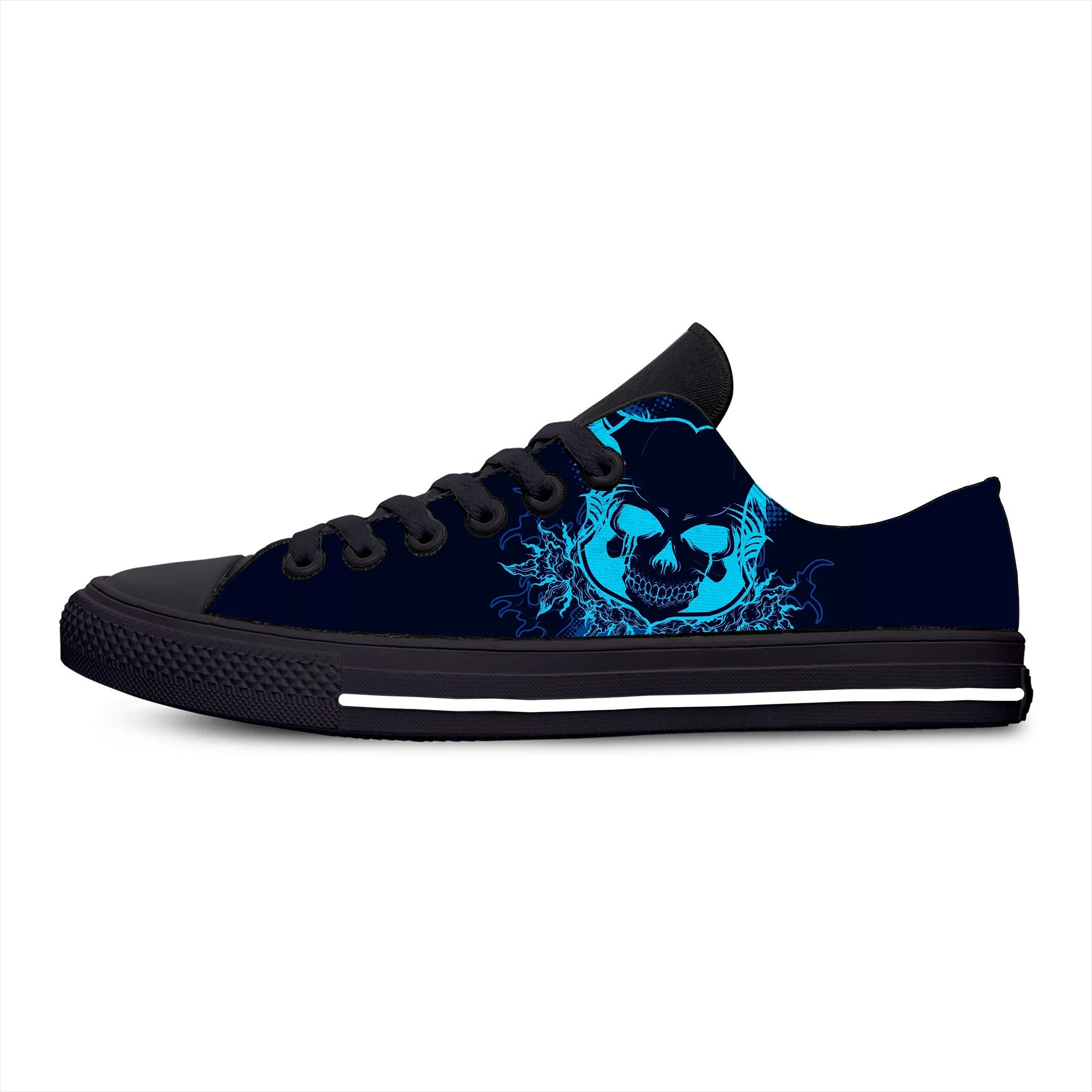 Zapatos informales de calavera Punk Rock para hombre y mujer, zapatillas deportivas transpirables, ligeras, a la moda