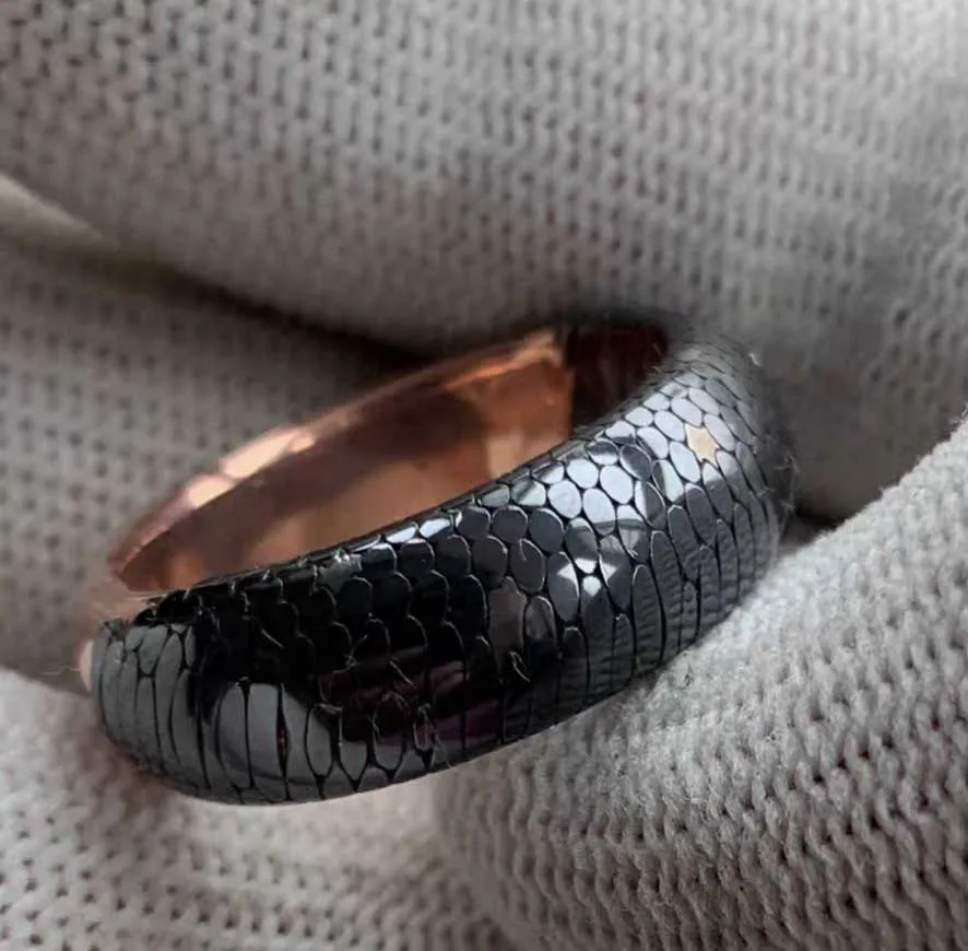 Custom Made Etched Fashion Superconductor Dragon Scale Ring Mens's Ring