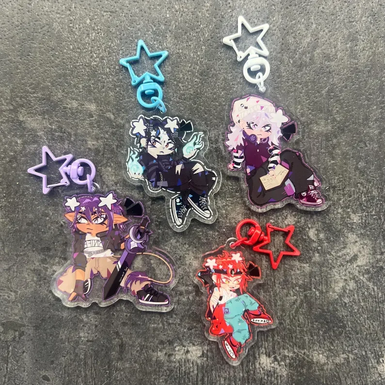 AnthopodShop Hero Guardian’s 2.5‑Inch Acrylic Keychain Bag Backpack Charm Pendant