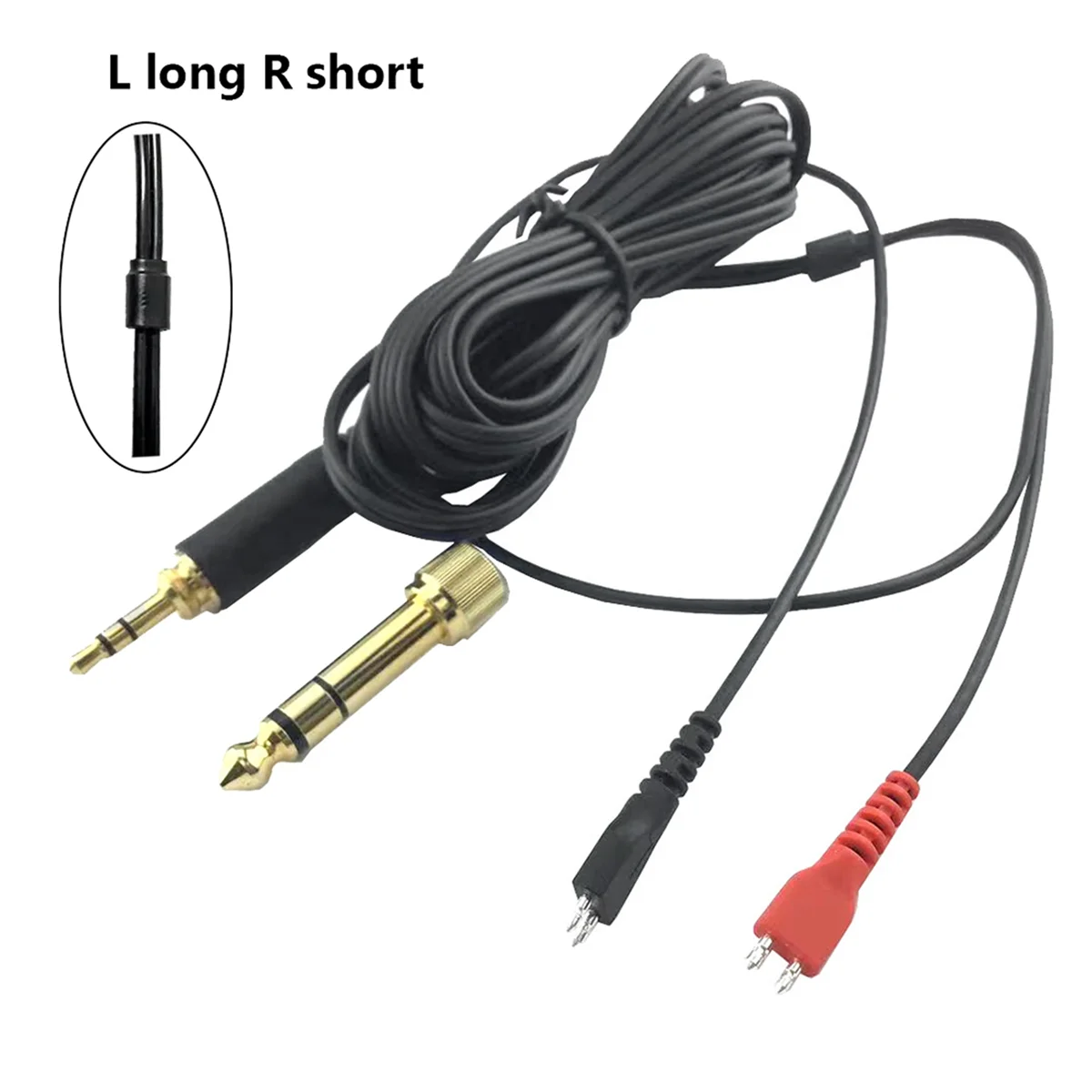 2X Replacement Audio Cable for HD25 HD560 HD540 HD480 HD430 414 HD250 Headphones Audio Cable ,L Long R Short