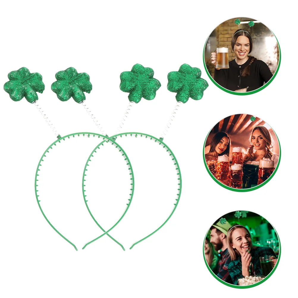 2 Pcs Headband St Patrick Green Patricks Day Headpiece Accessories Shamrock Saint Patrick's Foam Miss