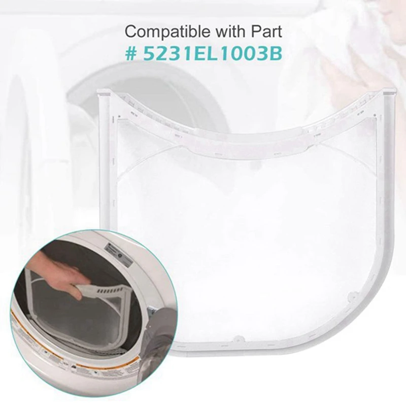 Secador Lint Filter Screen com feltro Rim Seal para secador de roupa, Substitui 5231EL1003B, DLE2512W, DLE2514W, 4pcs