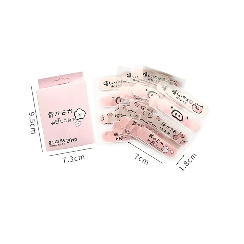 40pcs/2box Waterproof Bandages First Aid Hemostasis Band Stickers Cute Cartoon Animals Pig Plaster Wound Emergency Kit