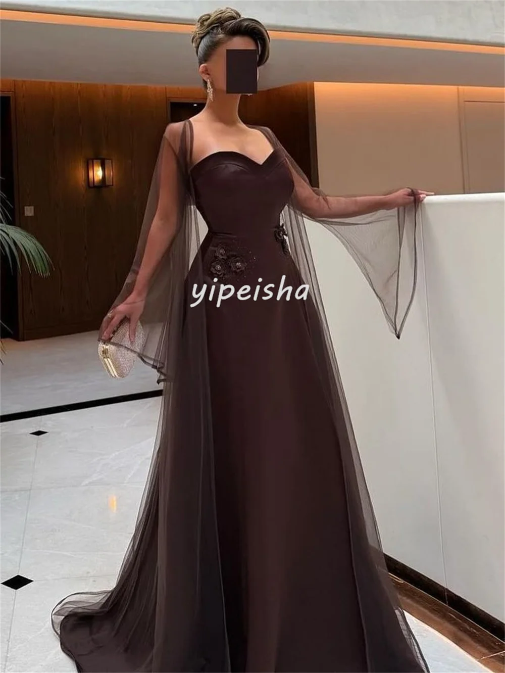 Customized Matching Fashion Flower Sequined A-line Strapless Long Dresses Bespoke Occasion Dresses Modern Style Sizes Available