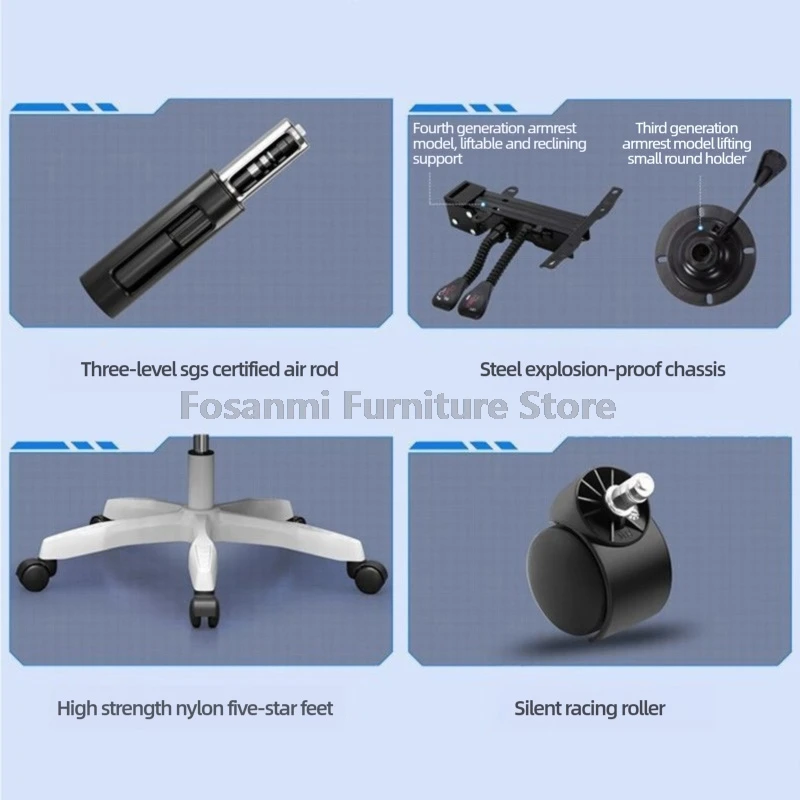 Gamer Leather Office Reclining Desk Chair with Adjustable Armrest Multi-Functional Computer Chair for Gaming with Lumbar Support