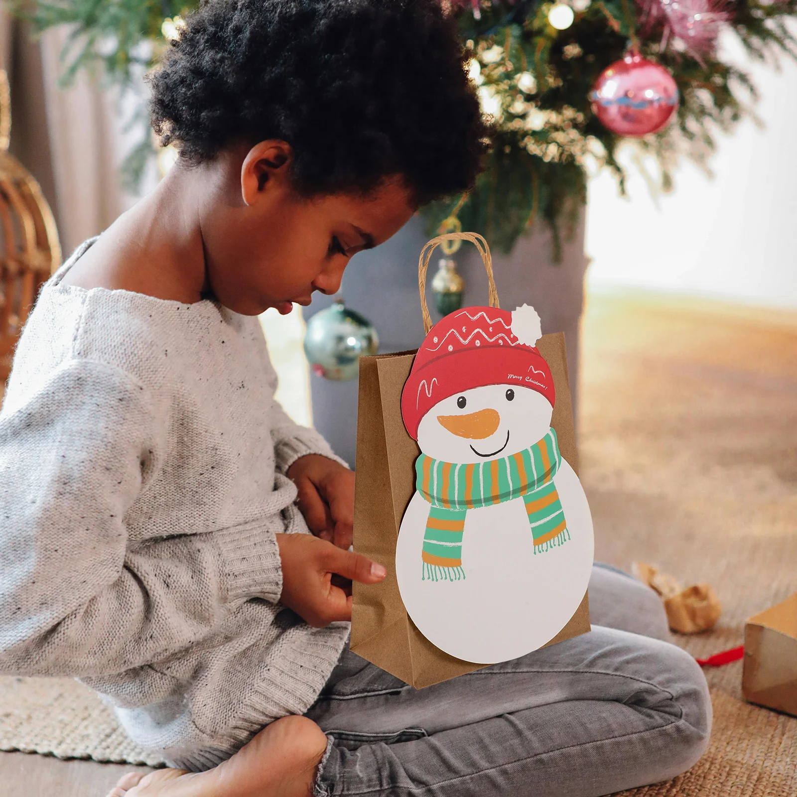 

10Pcs Kraft Paper Gift Bags Multi-Functional Portable Paper Gift Bags for Christmas Party Candy Wedding Festival Wrapping