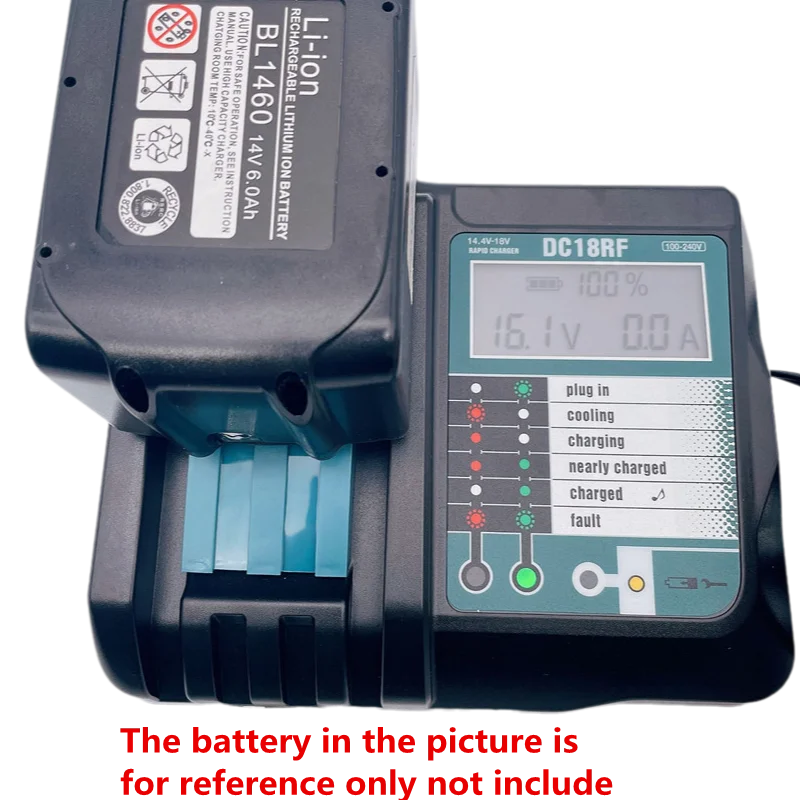 Для литий-ионного аккумулятора Makita 14,4 В/18 В 3,5 А, зарядное устройство для аккумулятора с ЖК-дисплеем BL1415 BL1430 BL1815 BL1830 BL1840 BL 18501860   С USB-портом