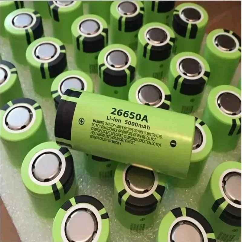 3.7V 26650A 5Ah Assembleable Lithium Battery with Charger, for Flashlights Small Fans Built-in Cell Electric Lights Solar Lights