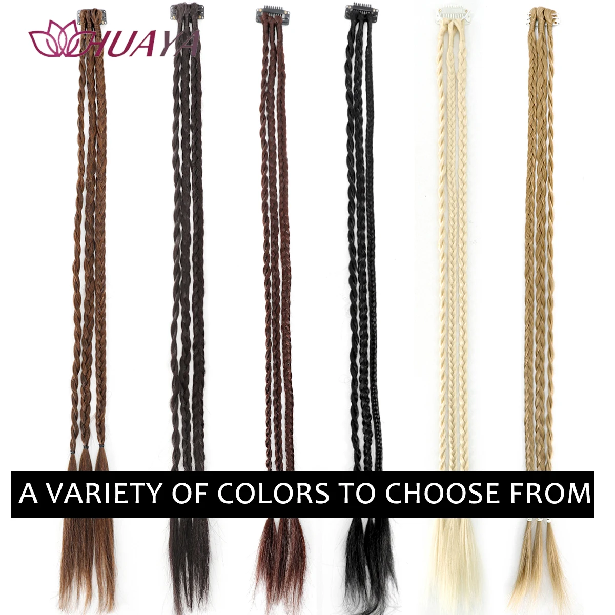 Synthetic Wig Braids Clip in Front Side Hair Extensions Boxing Braid Spice Girl Boxing Hairpieces Clip In Hair Extensions