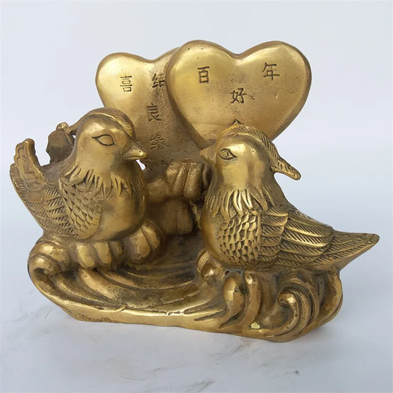 Pure copper mandarin duck craft , gift ornament