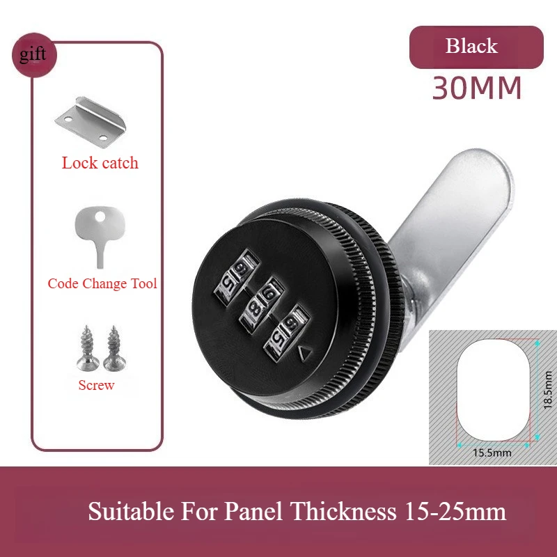 

Комбинированный замок для шкафа, 20 мм, 30 мм, замки с паролем из цинкового сплава, безопасность, домашняя автоматизация, кулачковый замок для двери почтового ящика