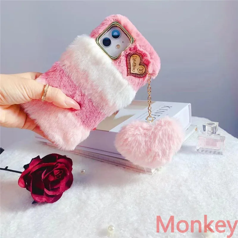 Lady Gift Case For VIVO Y35 Y78 Y36 Y33S Y76S Y15A V23 V21 V20 S1 Pro Y20 Y12S Y11 Y21 Y31 Furry Fluffy Warm Soft Fur Phone Case