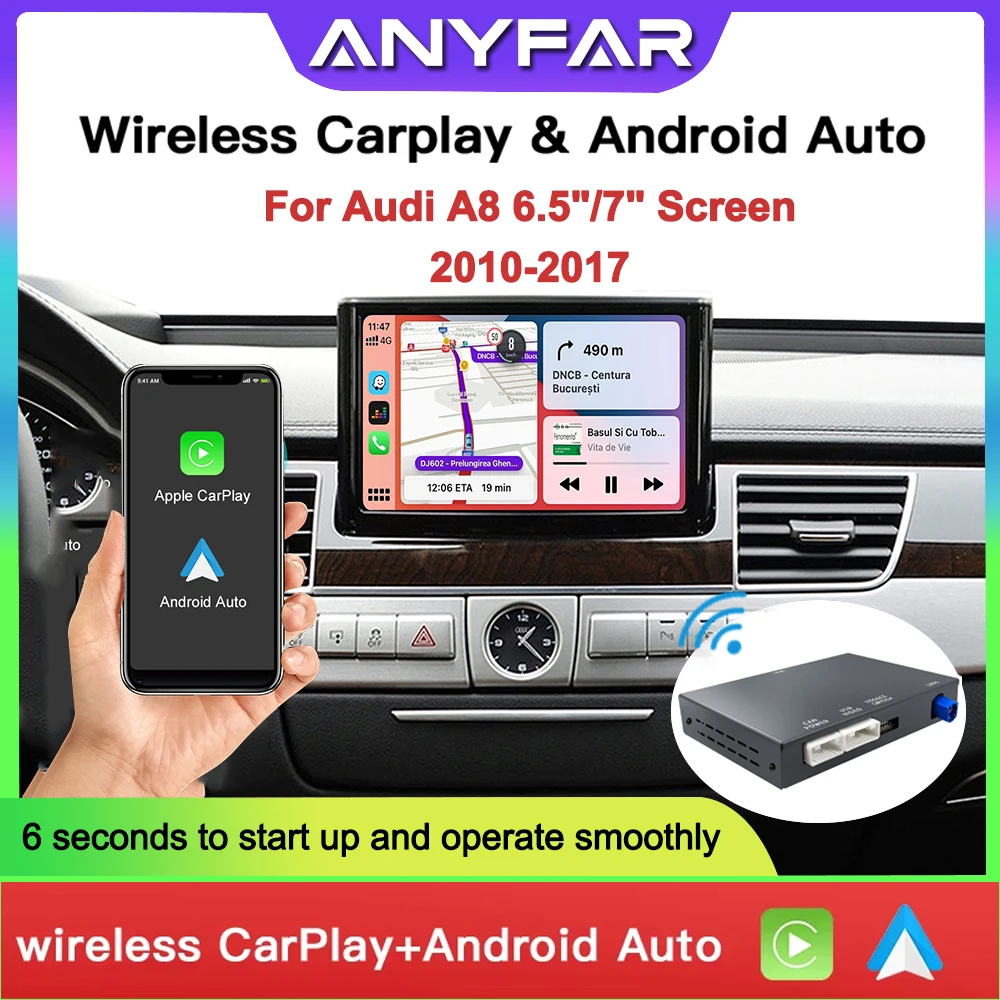Wireless CarPlay Android auto for Audi A8 2010-2017 6.5