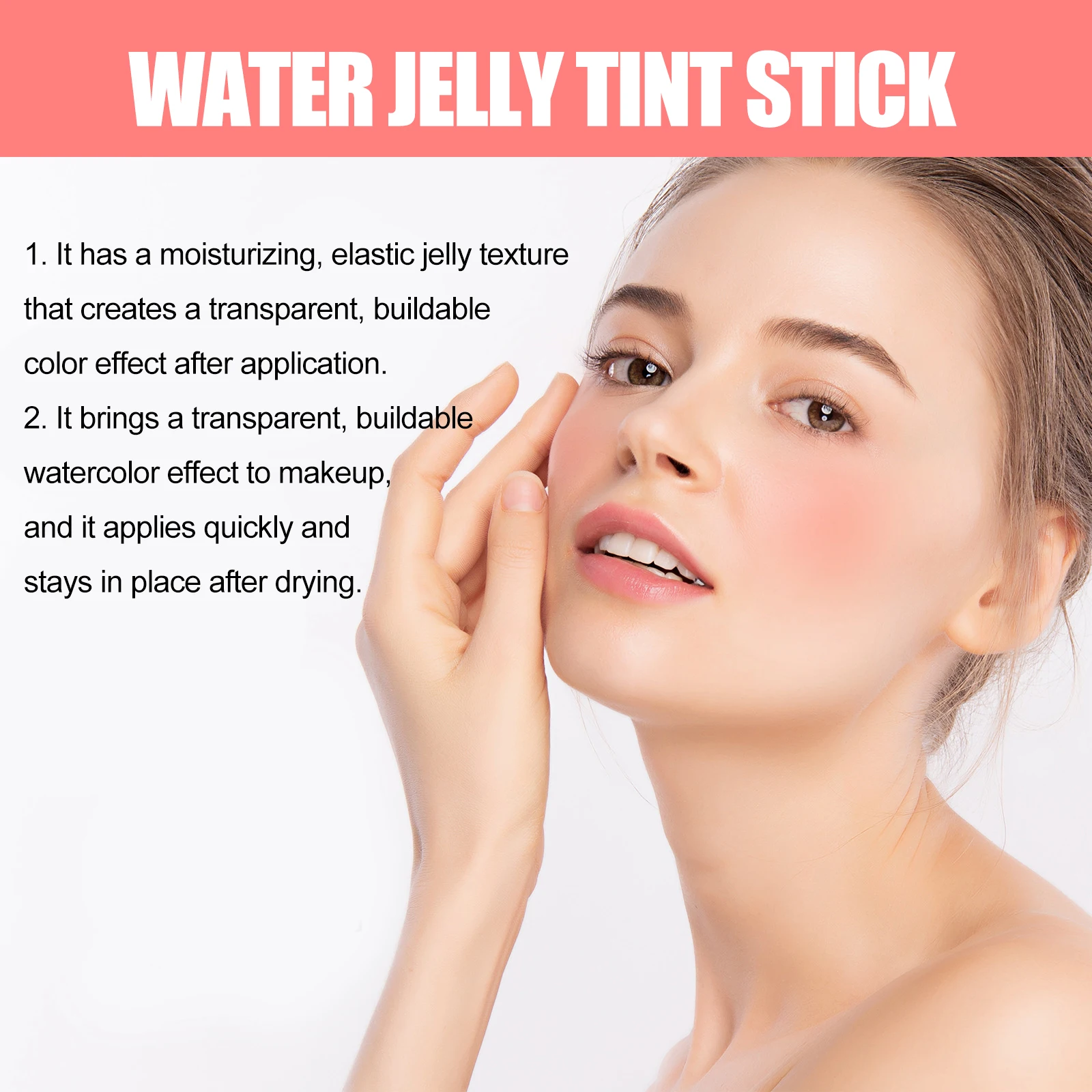 Colorete en polvo de gelatina de leche, colorete en barra hidratante, brillo de larga duración, contorno Facial mate, maquillaje colorete, tinte de labios