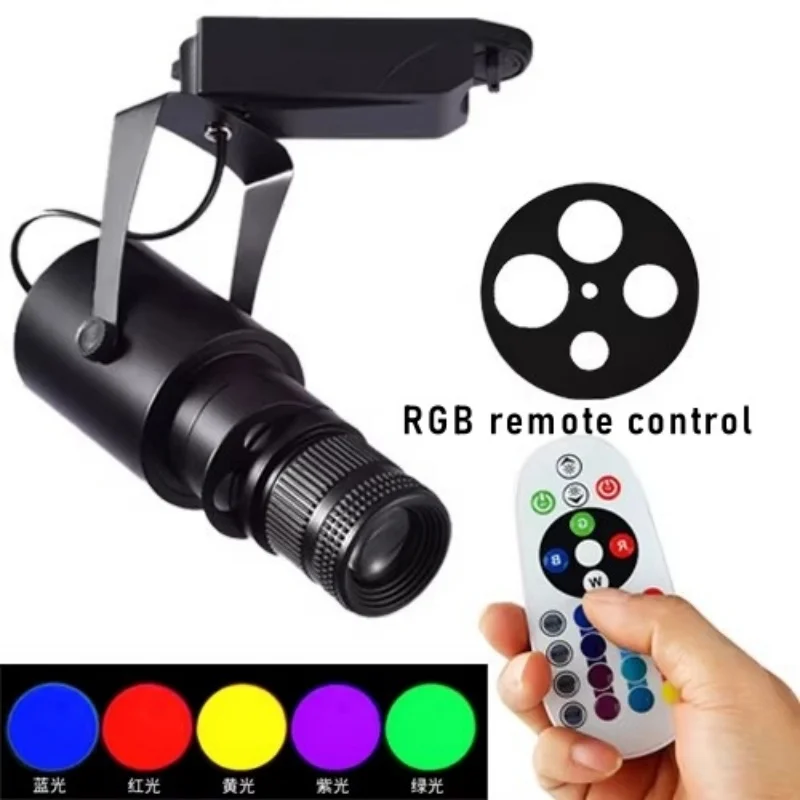 LED Track Light Adjustable Focus LED Spotlight Stage RGB Ceiling Light Projection Display Background Wall Lamps RGB Changeable