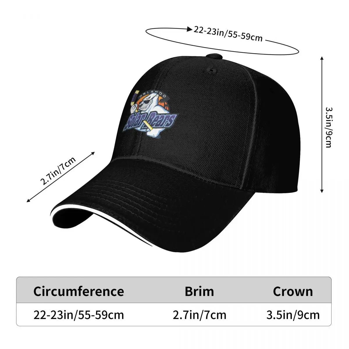 DEFUNCTS ORLANDOS SOLAR BEARS T-Shirt Baseball Cap Winter hat Unique hats tea Hat Fishing cap Sun Hats For Women Men's