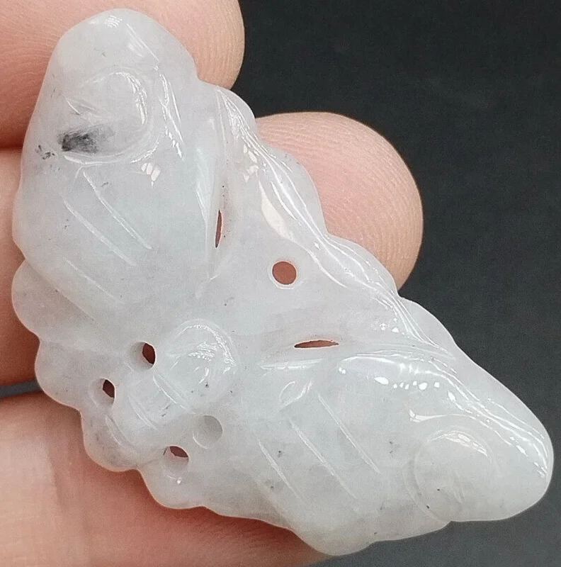 

Certified Burma 100% Natural Type A Jade Jadeite Carved Butterfly Lucky Pendant