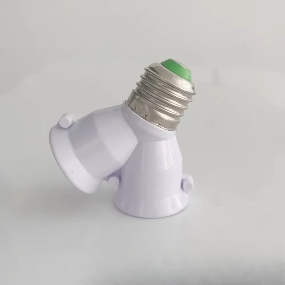 2in1 GreenE27LED قاعدة ضوء المصباح الكهربي المقبس E27 إلى 2-E27 الفاصل محول قاعدة ساخنة