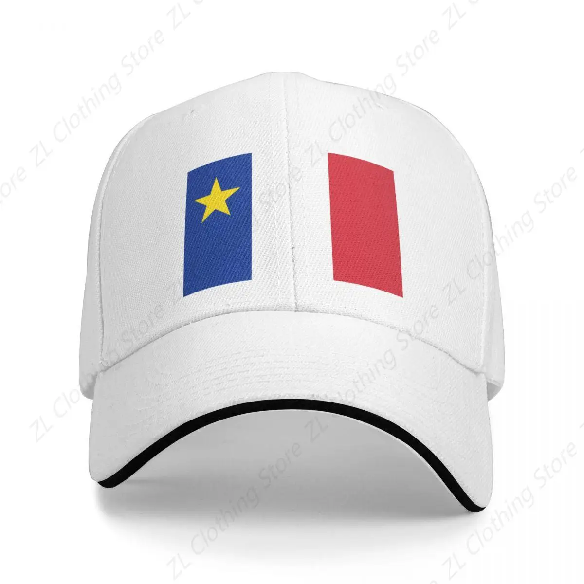 Acadie Acadia Flag blue white red North American New Brunswick Acadian French Canada HD Baseball Cap Luxury Hat Woman Men's