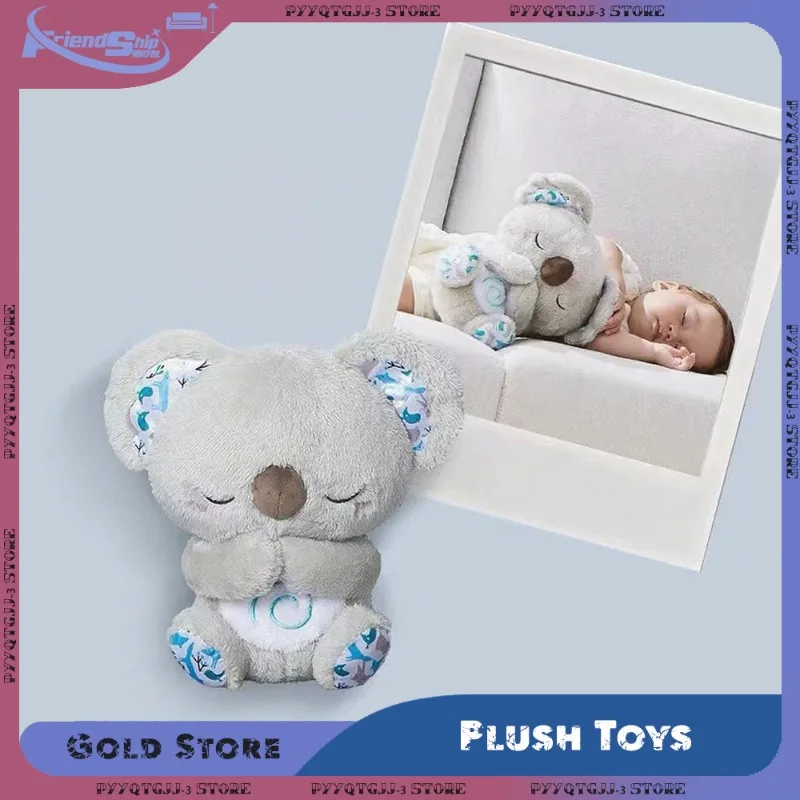Juguete de peluche de Koala respirable, juguetes suaves de ayuda para dormir con sonido de música ligera, ayuda calmante para dormir para calmar la mente corporal, regalos de animales