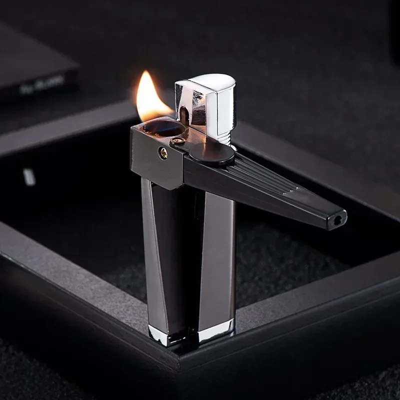 2024 New Oblique Flame Open Flame Lighter Metal Multifunctional Inflammable Lighter Gift Wholesale Smoking Accessories