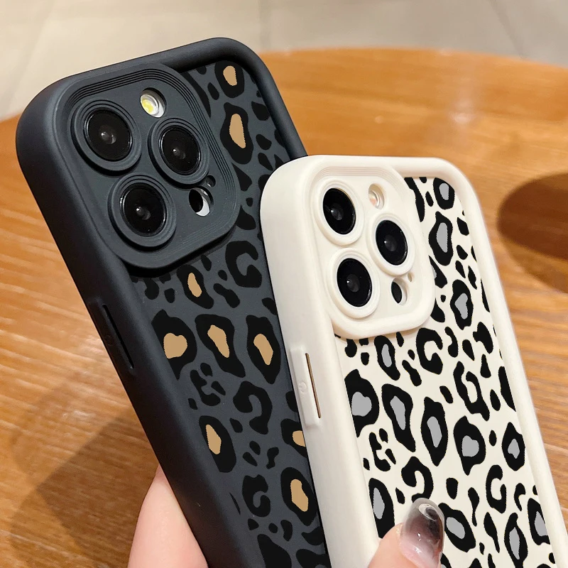 Leopard Print Pattern Phone Case For iPhone 17 Air 17 16 15 14 13 Pro Max 15 16 Plus 12 13 14 Pro 11 16e Shockproof Soft Cover