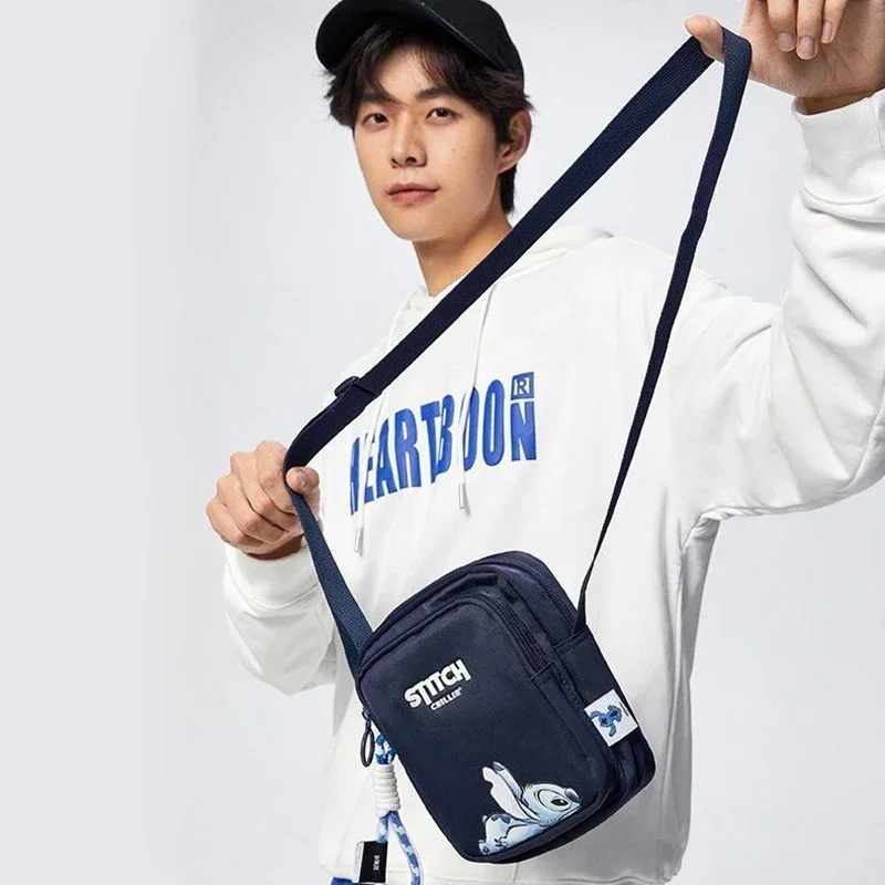Disney Stitch Shoulder Bag for Women Girls Crossbody Bag Cute Cartoon Side Bags Nylon Handbag Designer Luxury Purses