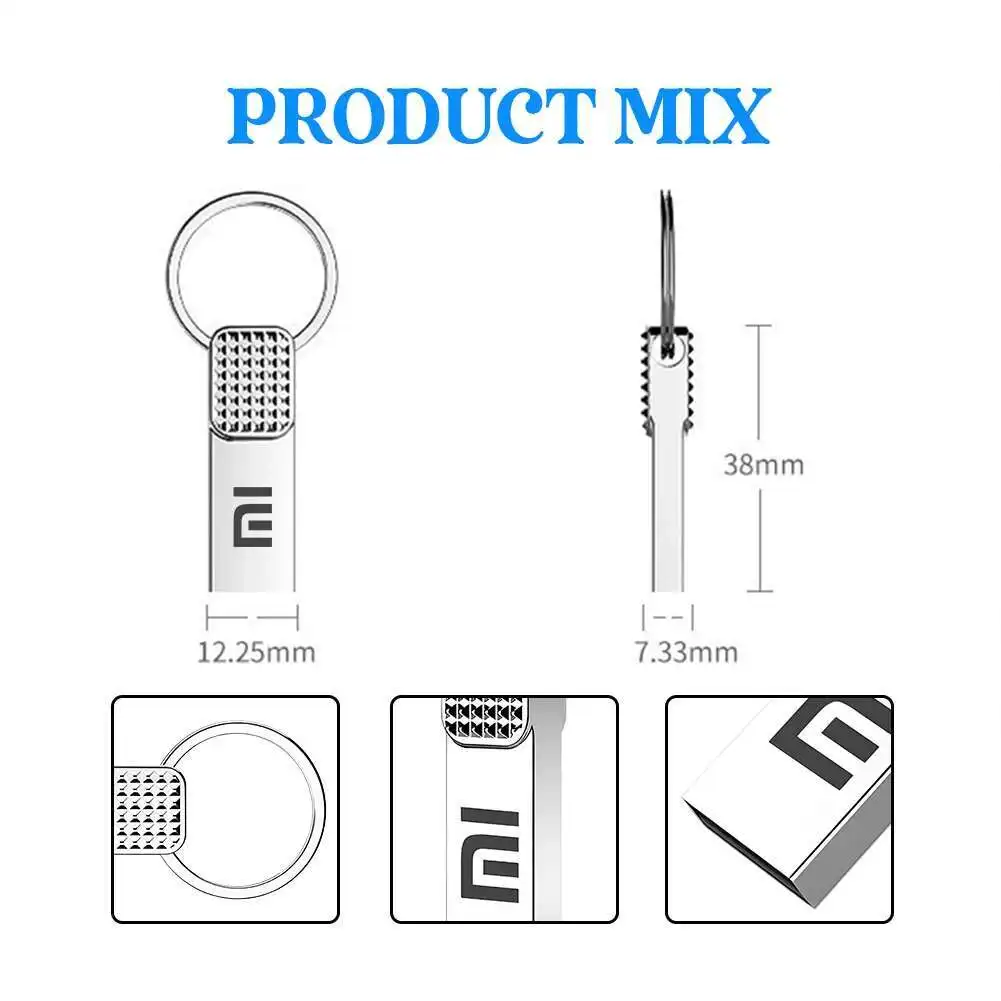 Мини-ручка Xiaomi, интерфейс USB Type C OTG 2 ТБ, 512 ГБ, портативный металлический флэш-накопитель USB 3,2 для телефона, электронная коммерция, память USB