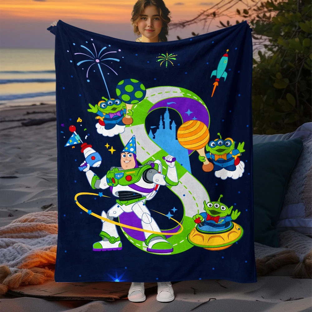 Toy Story printed flannel thin blanket, Four seasons blanket,for sofa, beds, travel, Picnic blanket, Cute Alien Gift blankets