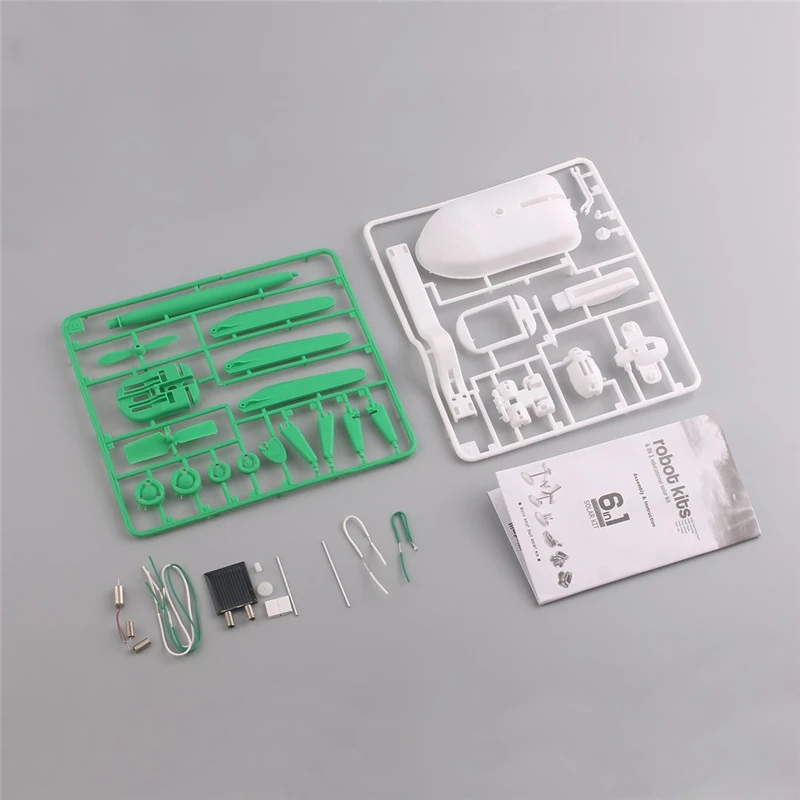 Energía renovable con nuestro juguete Solar seis en uno, regalo educativo, Kit de bricolaje, construir Avión de energía, barco, coche, tren, modelo