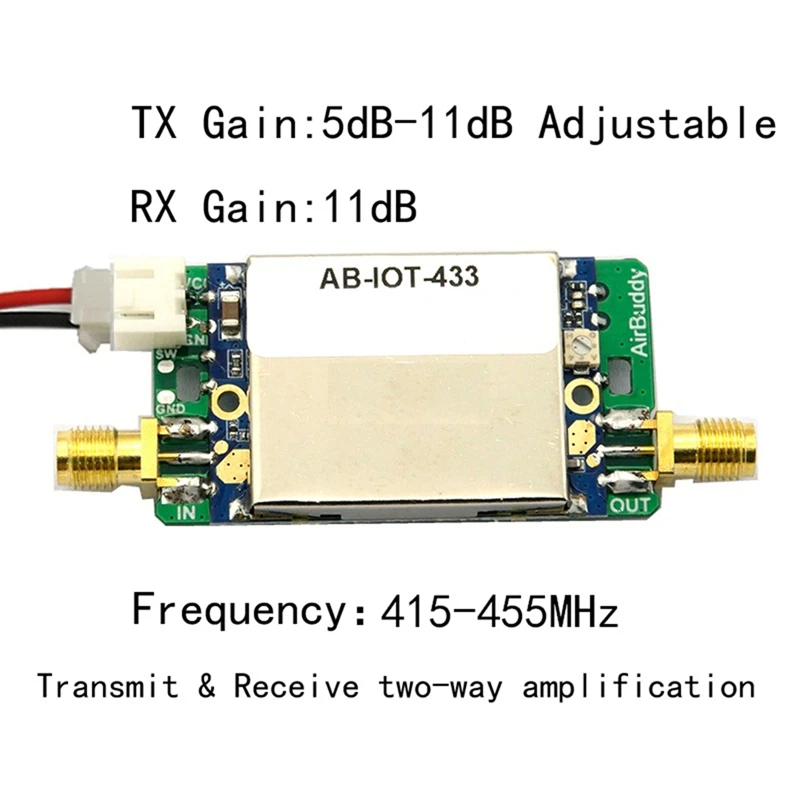 AB-IOT-433-SMA 433M 415M Bidirectional Signal Amplifier 11dBi High Gain TX Gain Adjustable