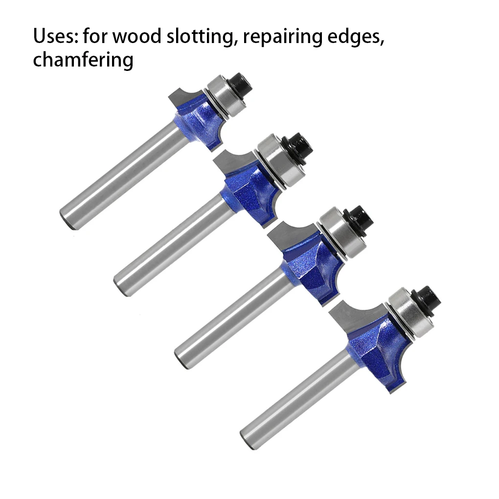 4pcs 6mm 45-Degree Chamfer Router Bit Waterproof Bevel 3/8