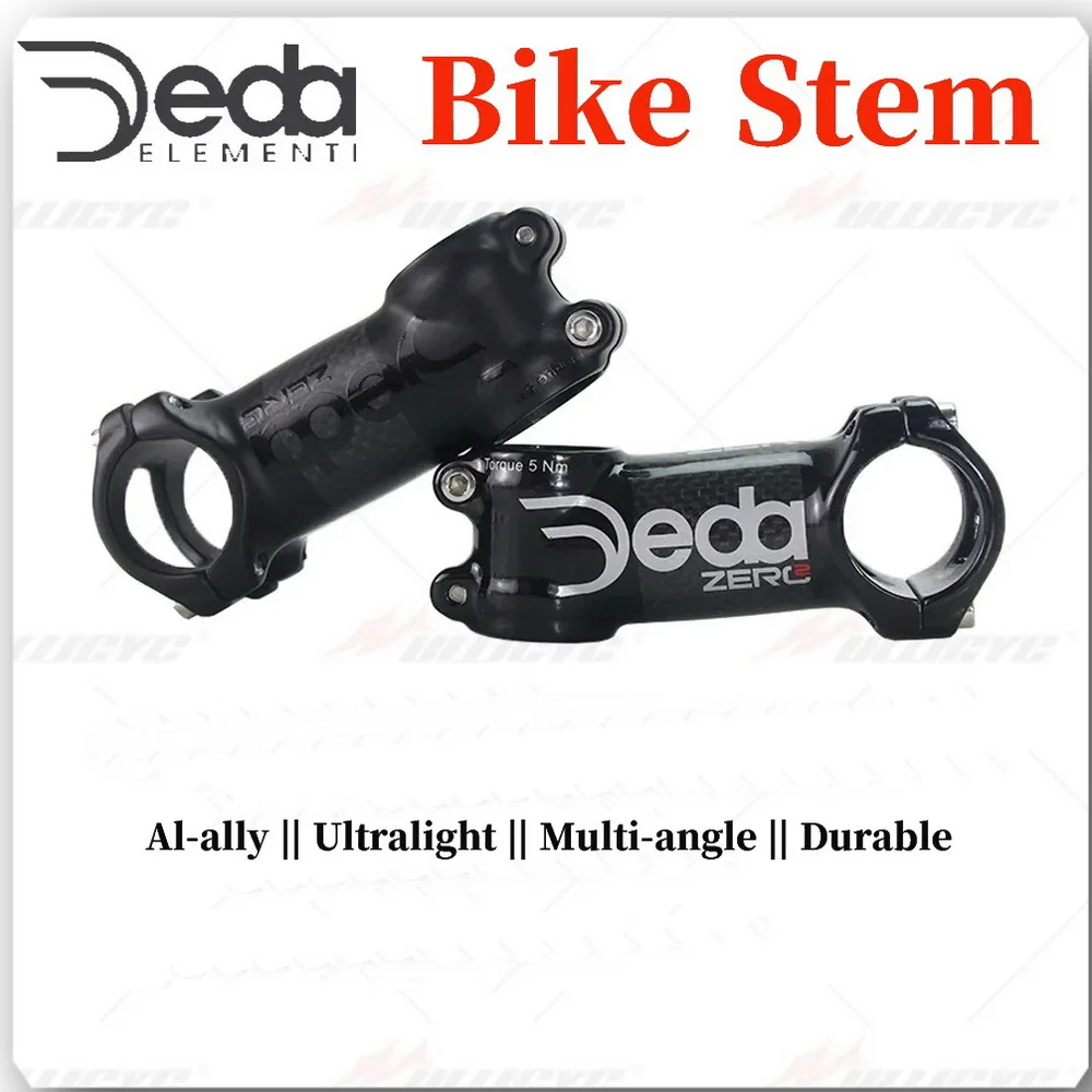 Deda Zero-Carbon Bicycle Stem, Handlebar Part, Bike Part, Gloss White, Matte Black, Alloy + Carbon, Road, MTB, 6, 17 Degree