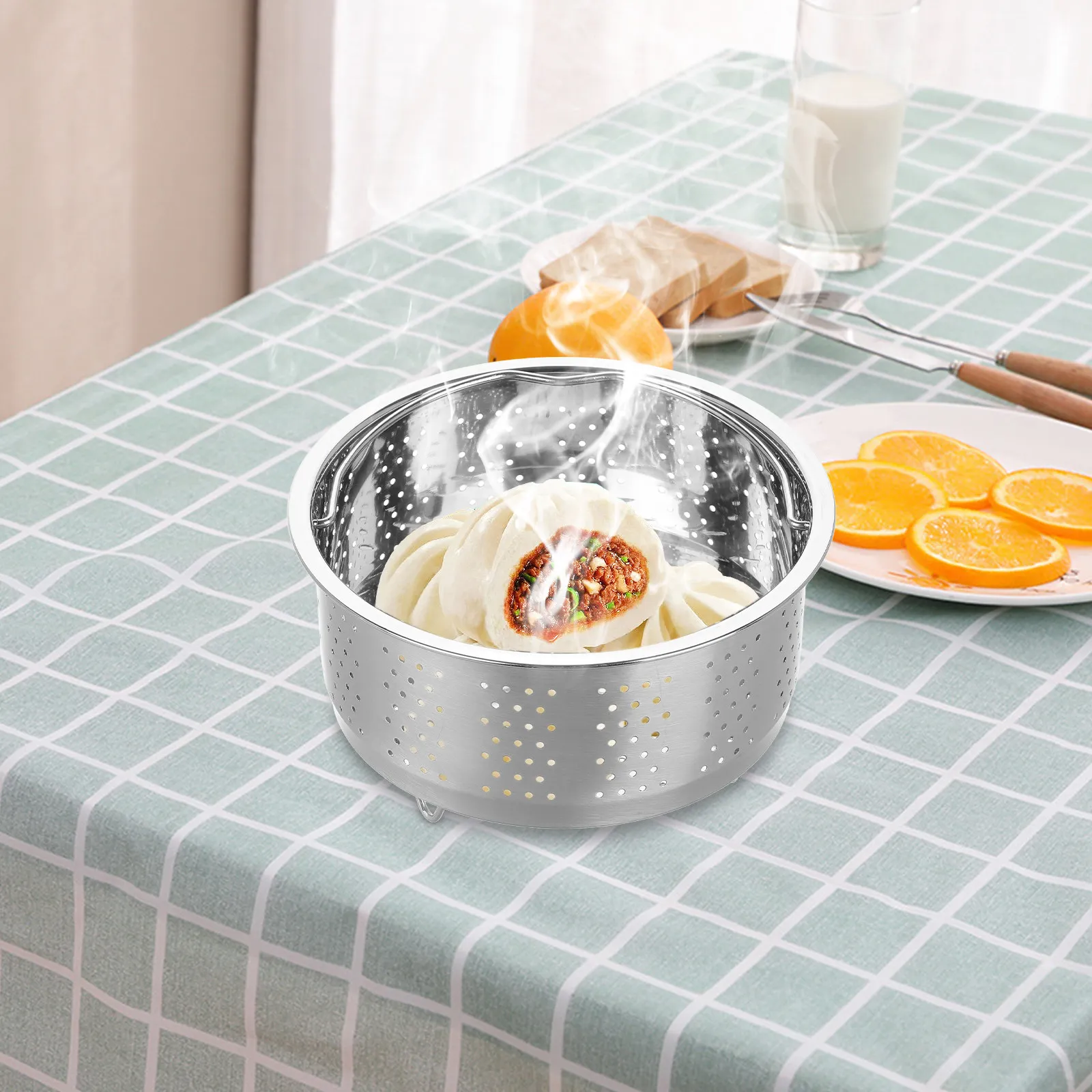 

Подставка-пароварка из нержавеющей стали 304, круглая, 16,5 см, для рисоварки, универсальная, для овощей, пельменей, рыбы