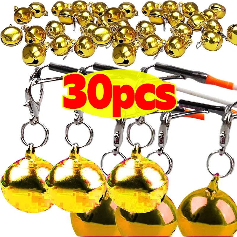 

Fishing Rod Tip Bell Alarm High Sensitivity Fish Bite Alert Gold Plated Alloy Quick Attach Ring Sounder for Sea Fishing Tackle