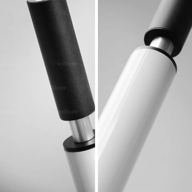 Minimalist LED Tube Pendant Lamp Aluminum Acrylic Suspension Light Hotel Lounge Dining Table Bedside Hanging Ceiling Chandelier