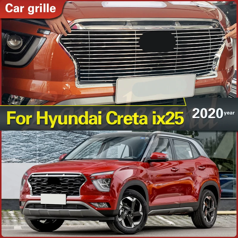 Auto Radiator Centre Bumper Grille Panel Cover Car Grill Panel Trim Car Styling Body Kit for Hyundai Creta Ix25 2020 Grills