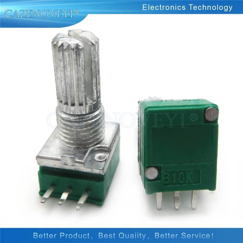 10PCS RK097N B1K B5K B10K B20K B50K B100K B500K B250K B5K with a switch audio 3pin shaft 15mm amplifier sealing potentiometer