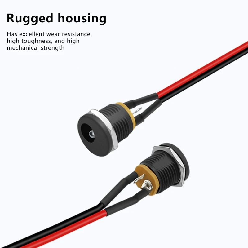 Easy Installation DC5525 Male Plugs To Female Panel Mount Threaded Adapter Cable For DIY Electronics Projects 20cm K1KF