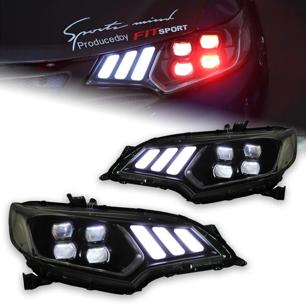 Car Styling Head Lamp For Honda Fit Headlight Projector Lens 2014-2020 Jazz Dynamic Signal LED Headlights Drl Automotive Parts