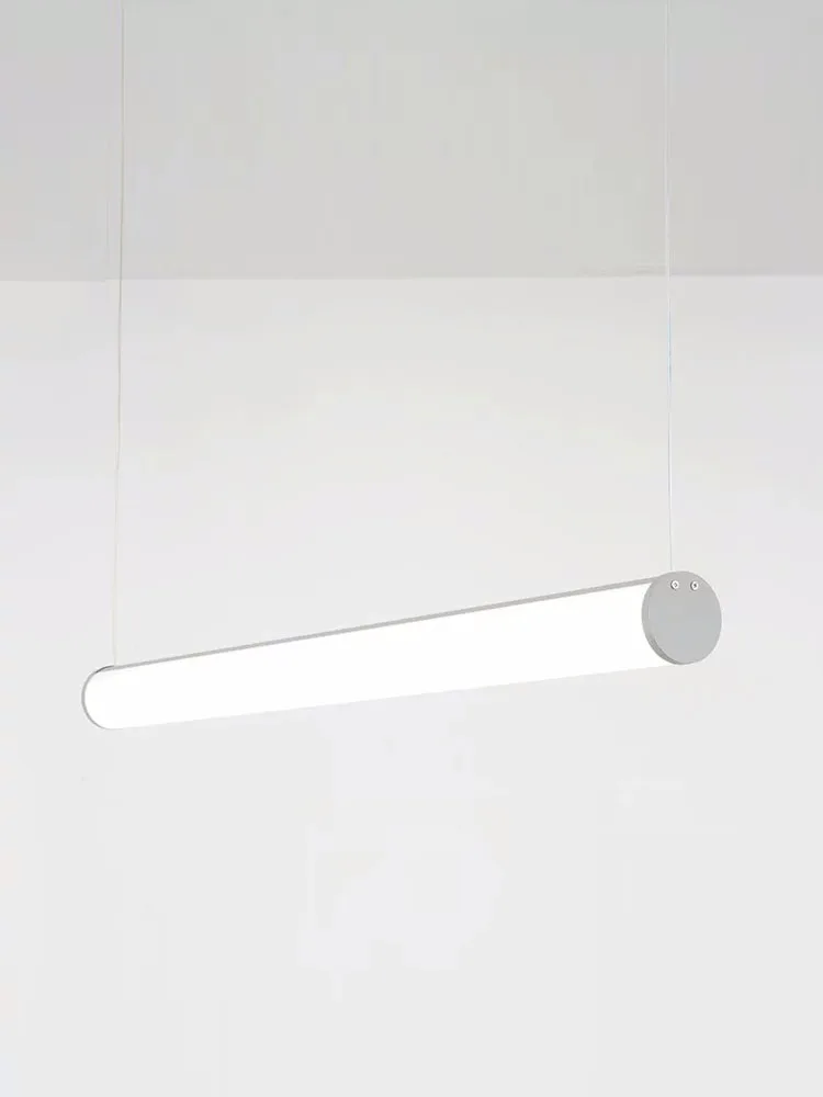 Minimalista LED Strip Chandelier, acrílico cilíndrico, longa linha, iluminação personalizada para casa e escritório, comprimento ajustável