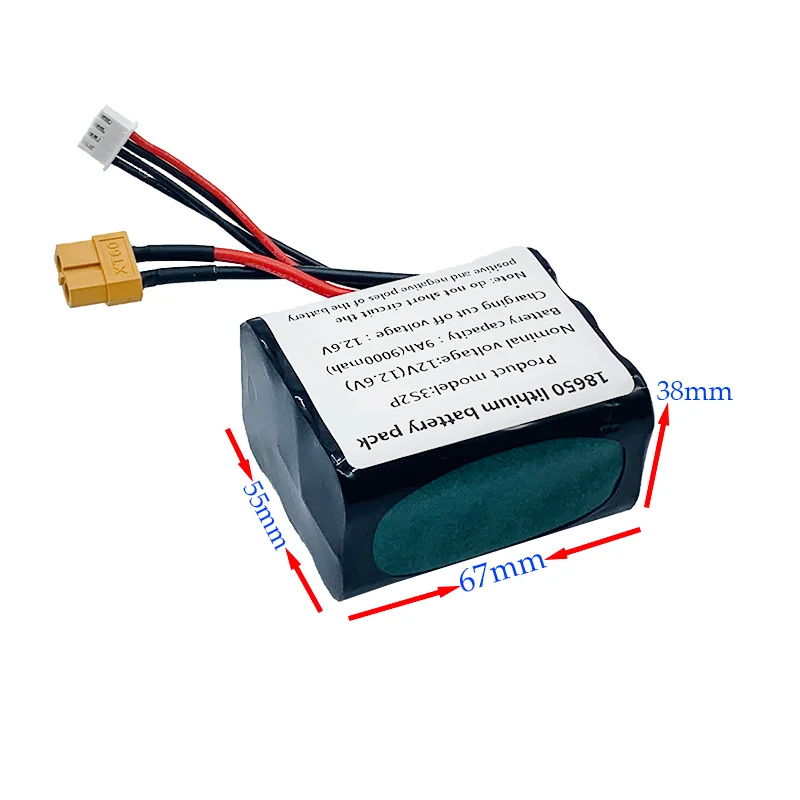 New 12V Battery 12.6V 9Ah 3S2P Li-ion Use Single Cell NCR18650 Combination Suitable for Parrot Disco and Various Drones