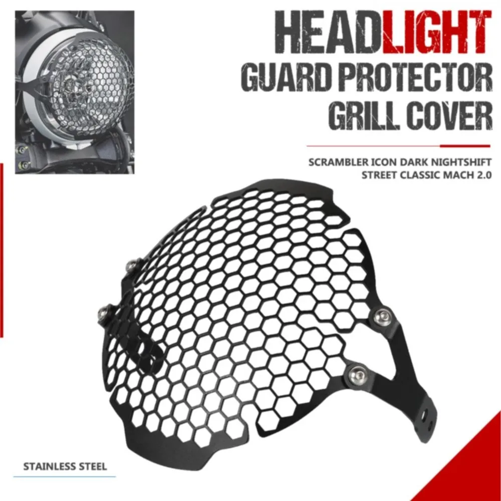 

Headlight Grille Lamp Grid Guard For Ducati Scrambler Nightshift Icon Dark Street Classic Mach 2.0 Cafe Racer Flat Tracker Pro