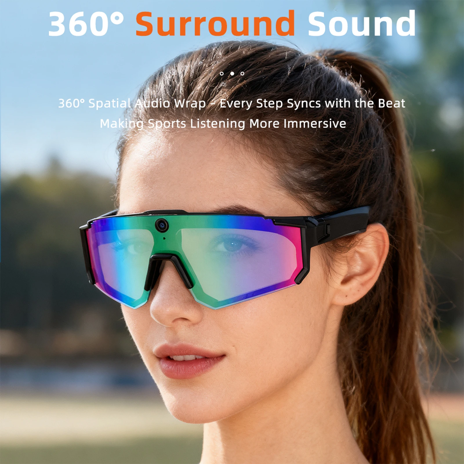 

Sport Camera Sunglasses HD 1080P Video Recording Glasses Sports Wearable Glasses AI Voice Interaction Sports Camera Glasses
