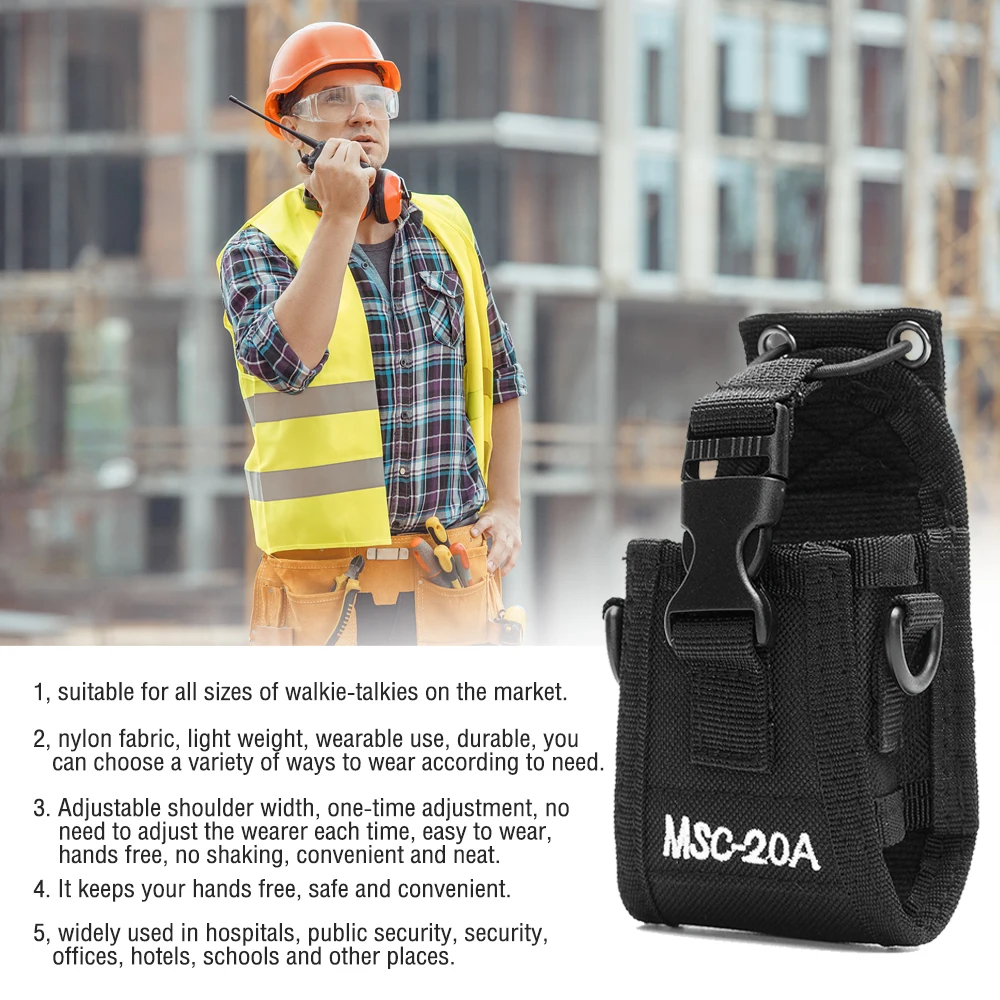 ナイロントランシーバーホルダーポケットウエストバッグ CB ラジオポーチポータブル屋外ユニバーサル Baofeng トランシーバーポーチ狩猟用